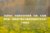 抖音粉丝，抖音粉丝业务套餐，抖音，从流量到忠诚—探索用户增长与留存的秘密亿乐社区SUP货源站