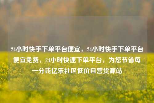 24小时快手下单平台便宜，24小时快手下单平台便宜免费，24小时快速下单平台	，为您节省每一分钱亿乐社区低价自营货源站  第1张
